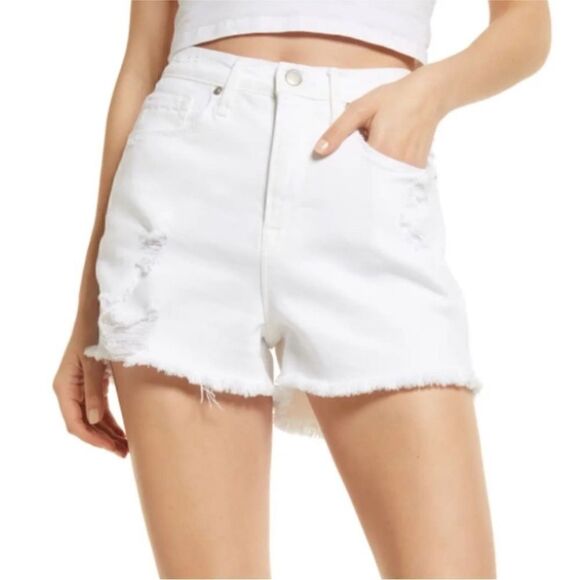 Good American Good '90s Denim Cutoff Shorts White sz 6/28 - Picture 1 of 6